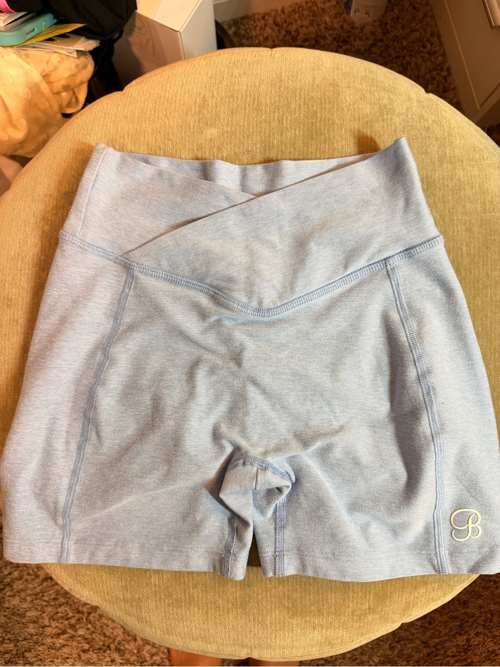 Bombshell Sportswear Tiny Waist Light Blue High-Waist Shorts